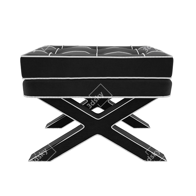 Cordoba Ottoman: Stylish Cross-legged Seat 3D model image 3