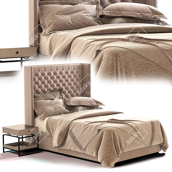 New Design Bed Set - Modern and Stylish Furniture 3D model image 5