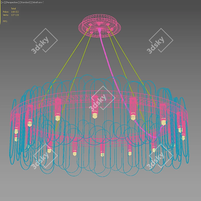 Smokey Blount Chandelier: Modern Elegance 3D model image 3