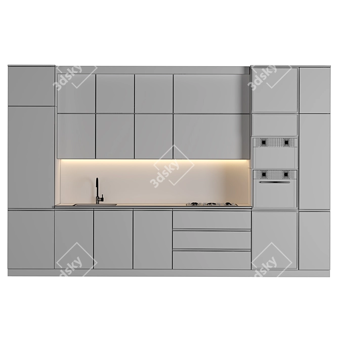 Sleek 2015 Kitchen Design 3D model image 4