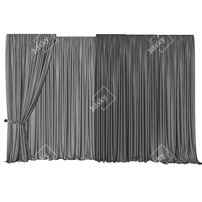 Elegant Window Drapes 3D model image 2