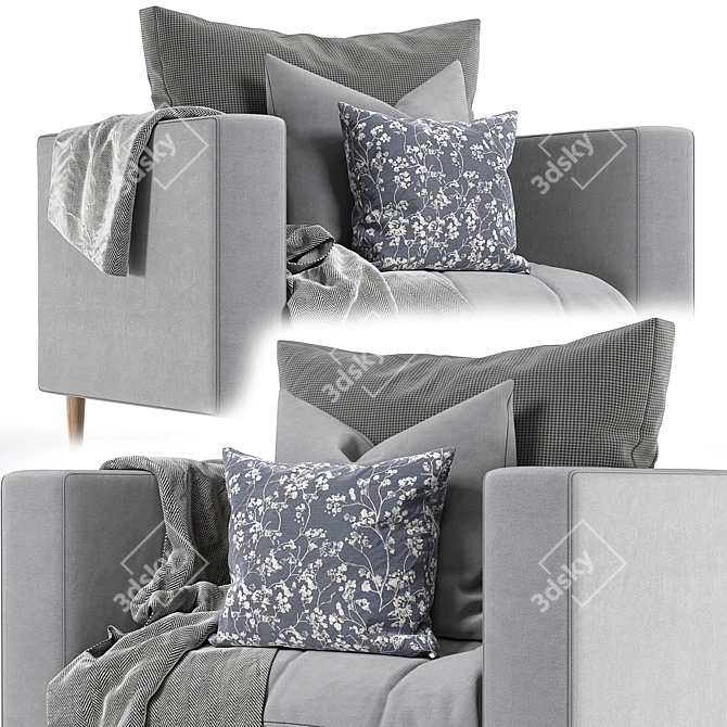 Modern Single Sofa: Stylish & Comfortable 3D model image 2