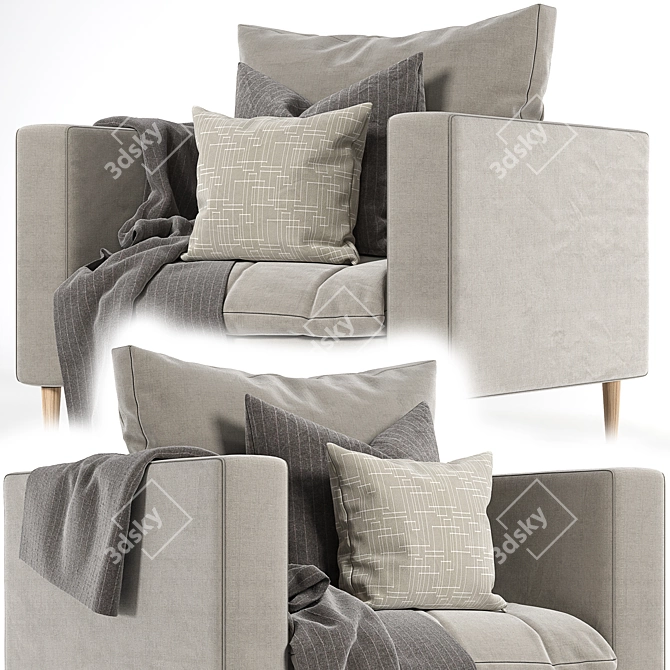 Modern Single Sofa: Stylish & Comfortable 3D model image 3