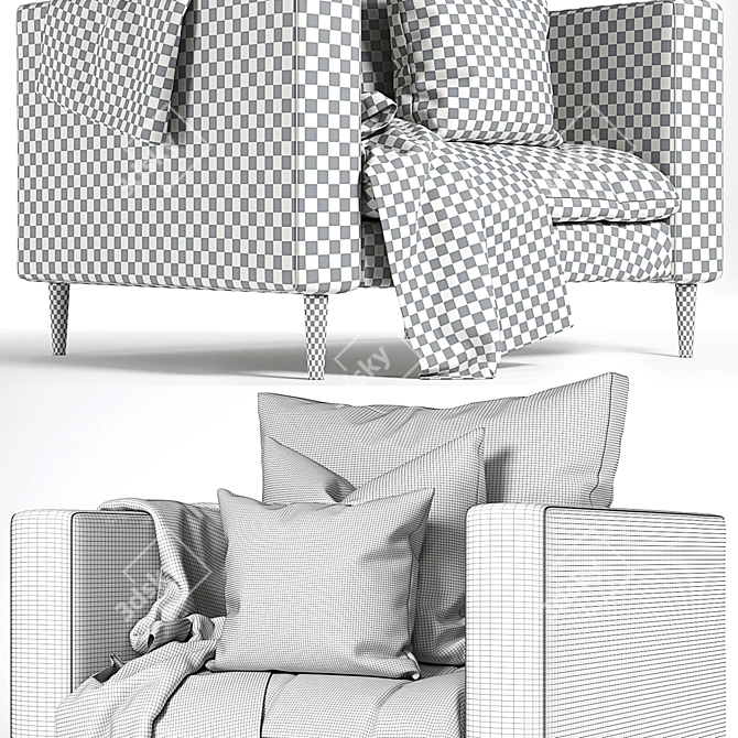 Modern Single Sofa: Stylish & Comfortable 3D model image 4