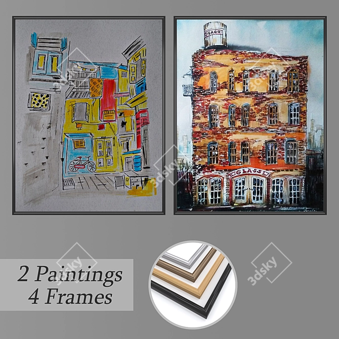 Modern Wall Art Set with Multiple Frame Options 3D model image 1