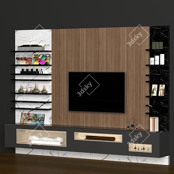 Modern TV Wall Unit - 3D Models 3D model image 2