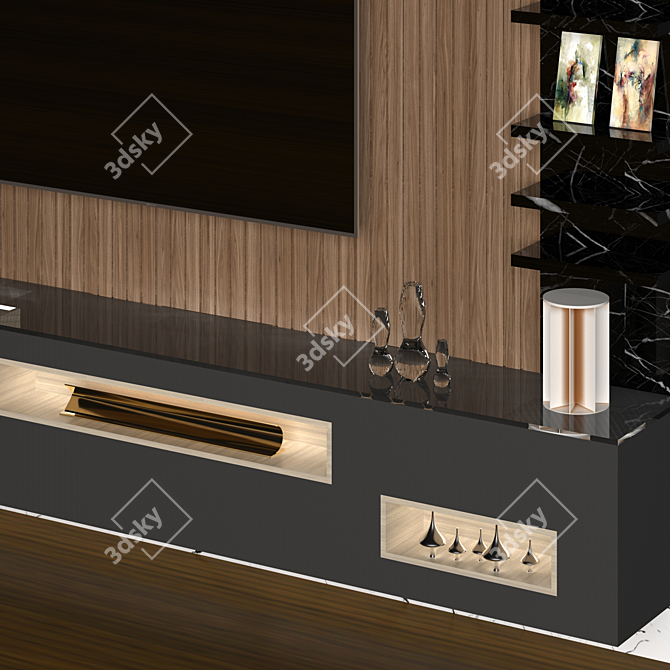 Modern TV Wall Unit - 3D Models 3D model image 3