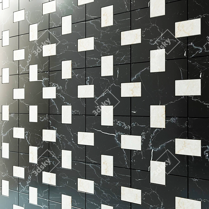 Elegant  Marbled Wall Tiles 3D model image 2