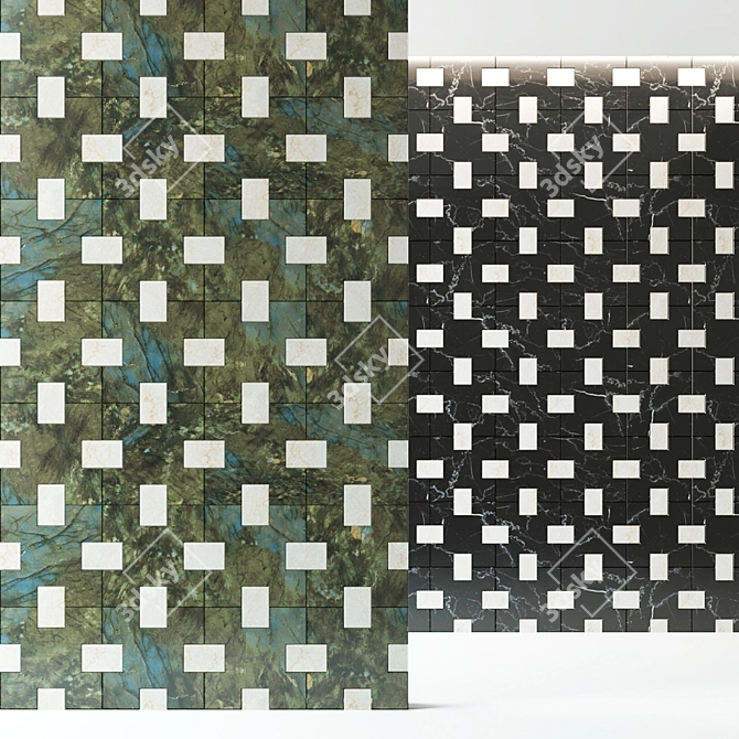 Elegant  Marbled Wall Tiles 3D model image 3