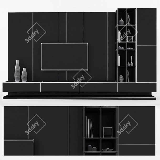 Sleek TV Stand Set | Modern Design 3D model image 3