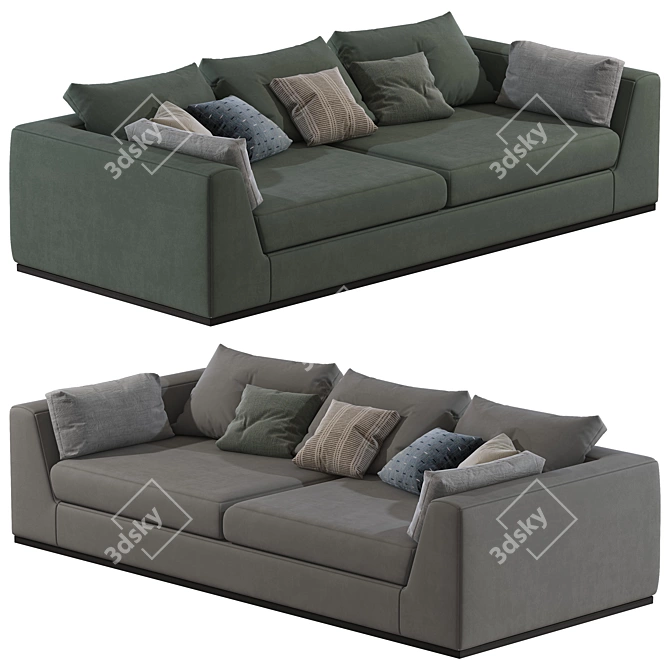 Modern Comfort: Benny Praddy Sofa 3D model image 1