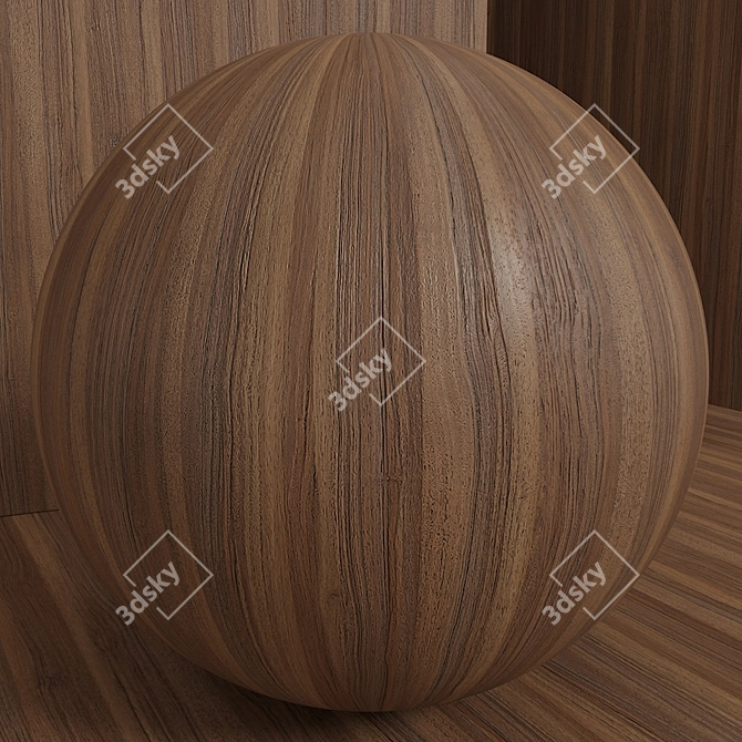 Seamless Walnut Wood Box Set 3D model image 2