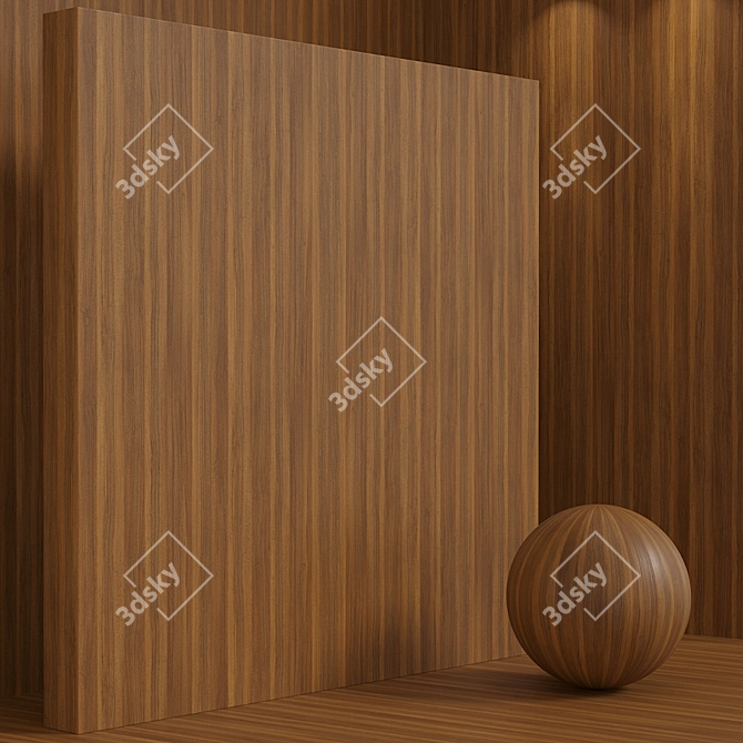 Seamless Walnut Wood Box Set 3D model image 3