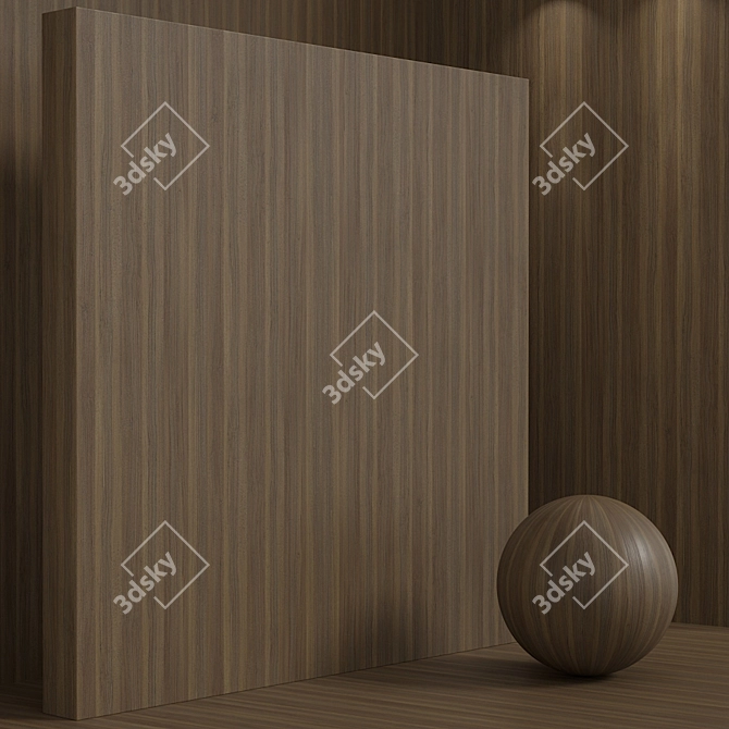 Seamless Walnut Wood Box Set 3D model image 4