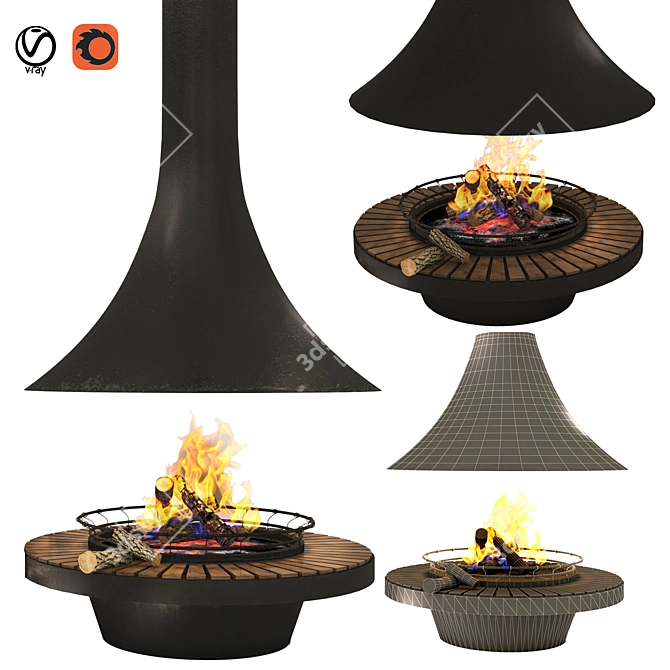 2014 Fireplace: V-Ray+Corona Render 3D model image 4