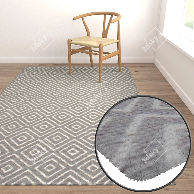 Luxurious Carpet Set - High-Quality Textures 3D model image 5