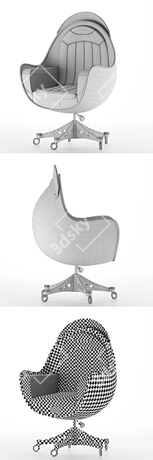 Modern Ergonomic Armchair 3D model image 2