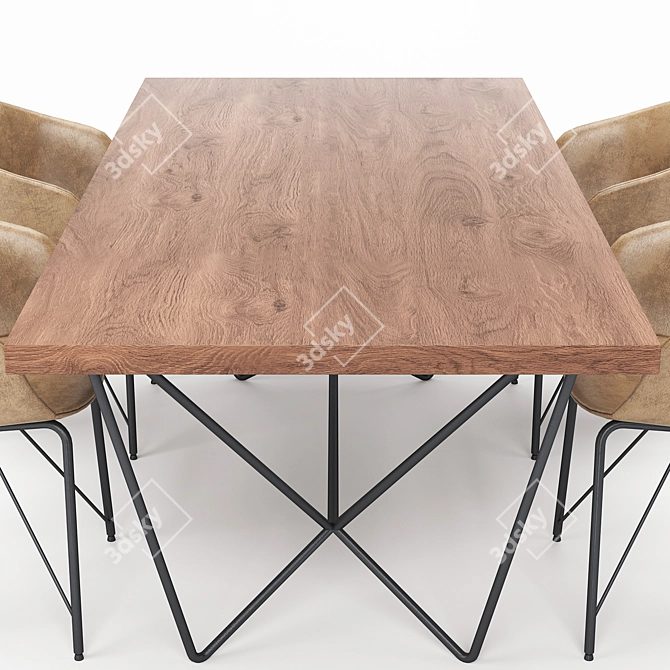 Modern Dining Table Set - Gemma 3D model image 3