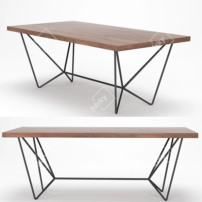Modern Dining Table Set - Gemma 3D model image 5