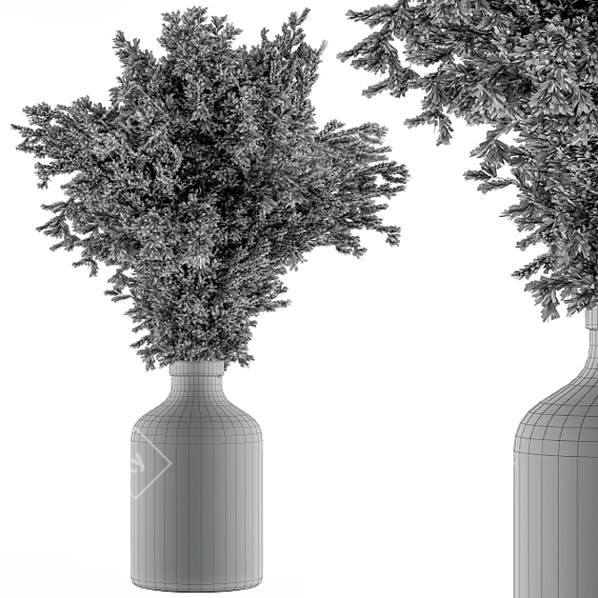 Pristine Pampas: 40 Dried Plants 3D model image 4