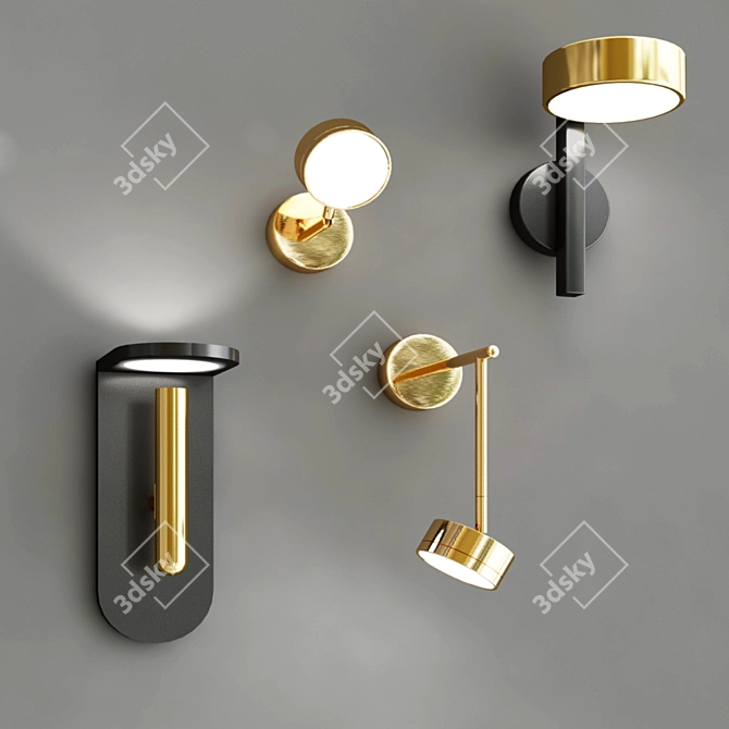 Elegant Wall Sconces Collection 3D model image 1