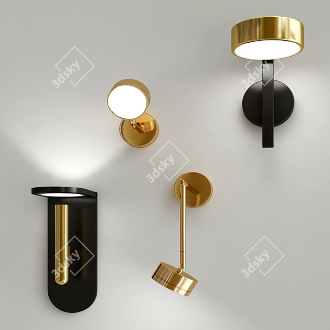 Elegant Wall Sconces Collection 3D model image 2