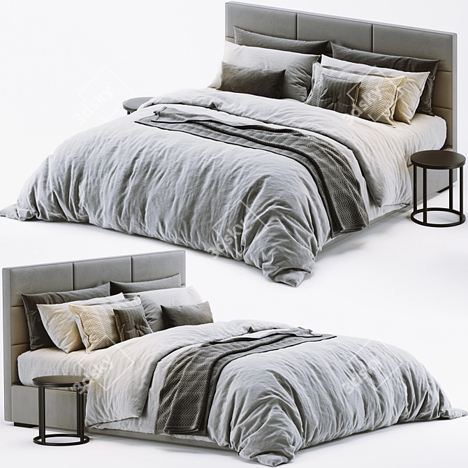 Modena Glamour Bed - Luxurious RH Design 3D model image 1