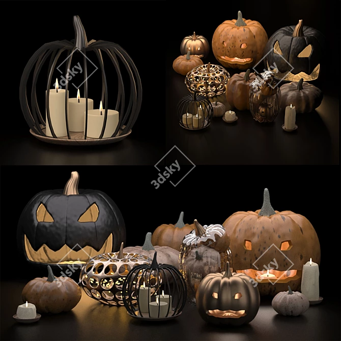 Spooky Halloween Décor Set 3D model image 1