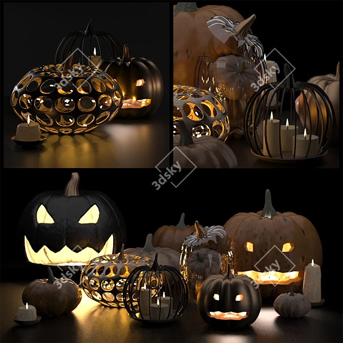 Spooky Halloween Décor Set 3D model image 2