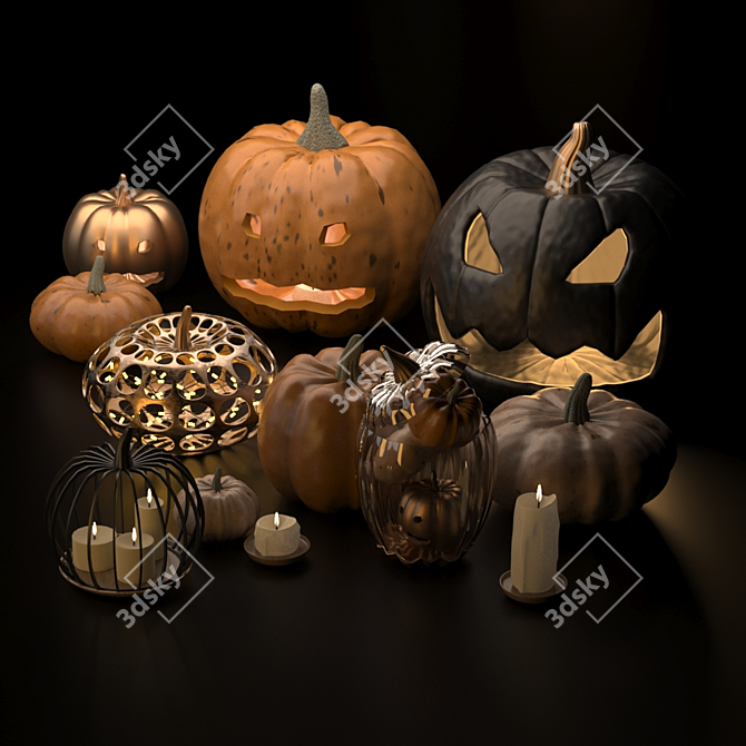 Spooky Halloween Décor Set 3D model image 3