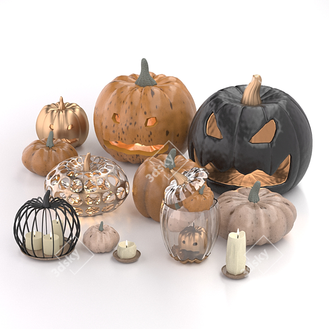 Spooky Halloween Décor Set 3D model image 6