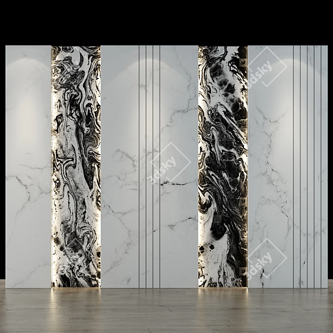 Artistic 3D Wall Panel 3D model image 1