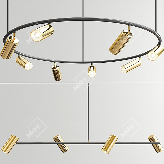 Sophisticated Circular Dining Pendant 3D model image 1