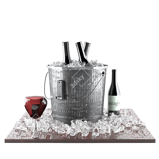 Elegant Wine Set 3D model image 1