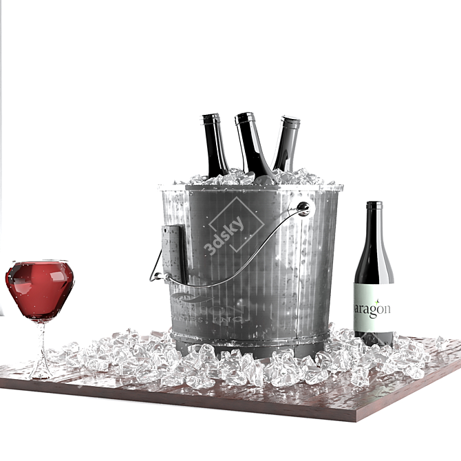 Elegant Wine Set 3D model image 3