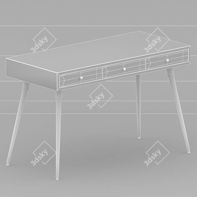  Modern Wooden Desk with V-Ray Compatibility 3D model image 2