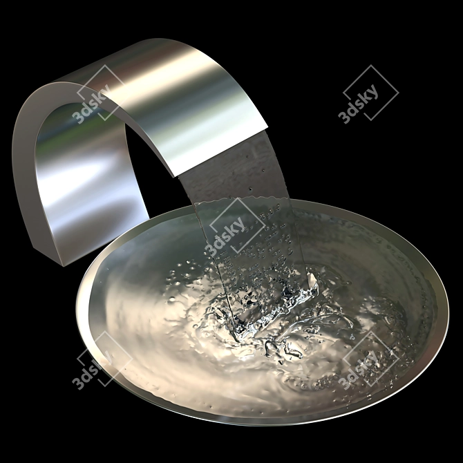 Stainless Steel Oasis Fountain 3D model image 3