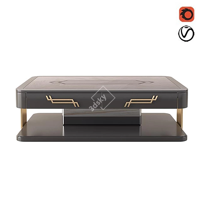 Luxury Woiss Mobili Artur Coffee Table 3D model image 2