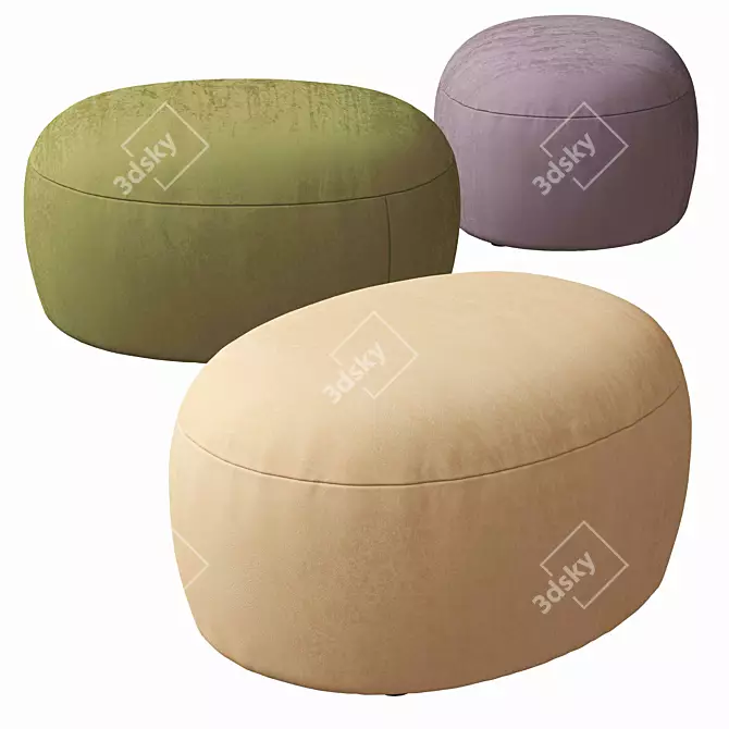 Elegant Nuage Ottoman by Pierre Augustin Rose 3D model image 1