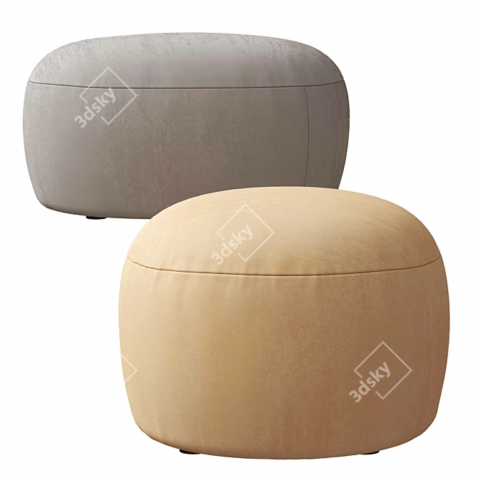 Elegant Nuage Ottoman by Pierre Augustin Rose 3D model image 2