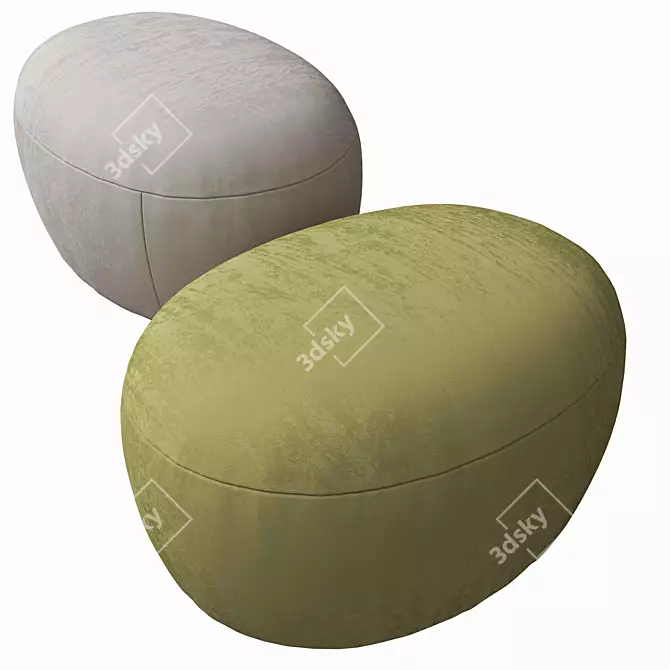 Elegant Nuage Ottoman by Pierre Augustin Rose 3D model image 3