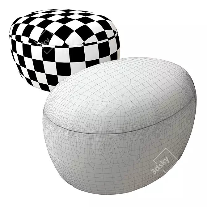 Elegant Nuage Ottoman by Pierre Augustin Rose 3D model image 5