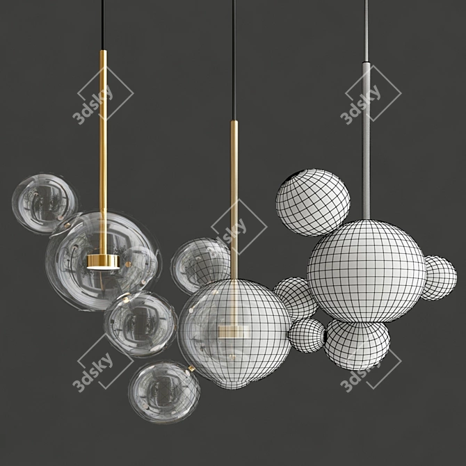 Bolle Linear 14 Bubbles: Vibrant Spherical Decor 3D model image 3