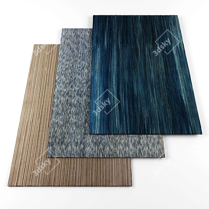 Versatile Collection of Rugs: 4 Textures 3D model image 1