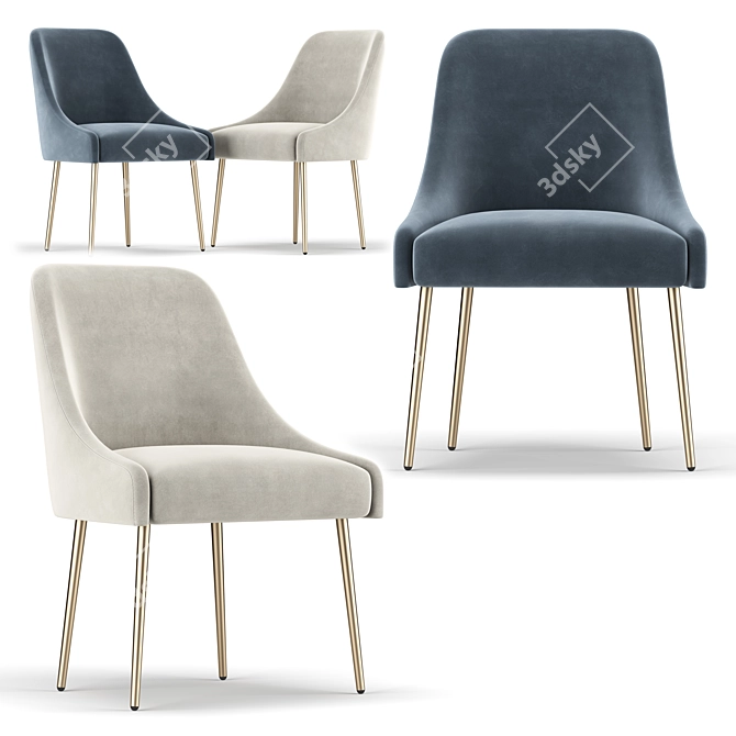Elegant Elowen Chair 3D model image 1