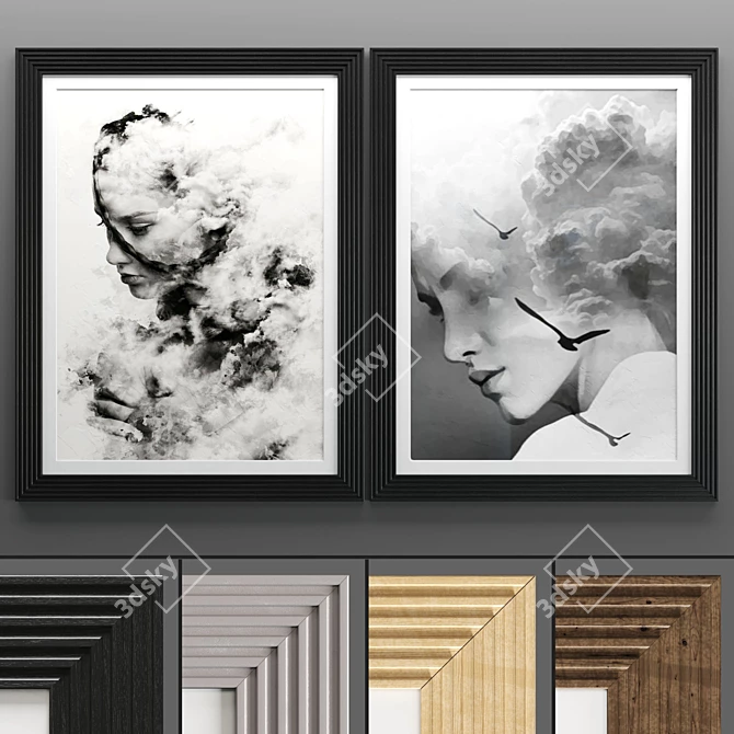 Elegant Art Frame 556 3D model image 1