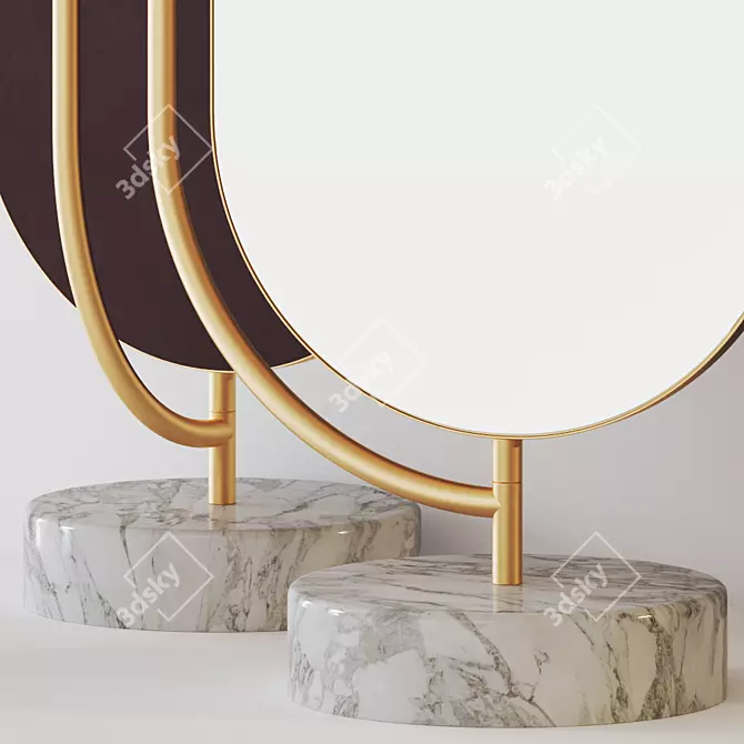 Glamorous Giove: Full-Length Mirror with Brass Base 3D model image 2