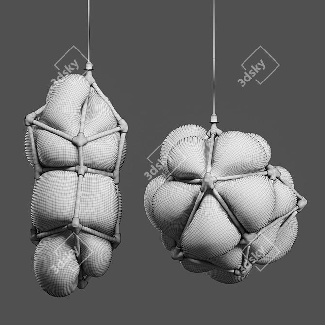 Elegant Glass Pendant Lamp 3D model image 3