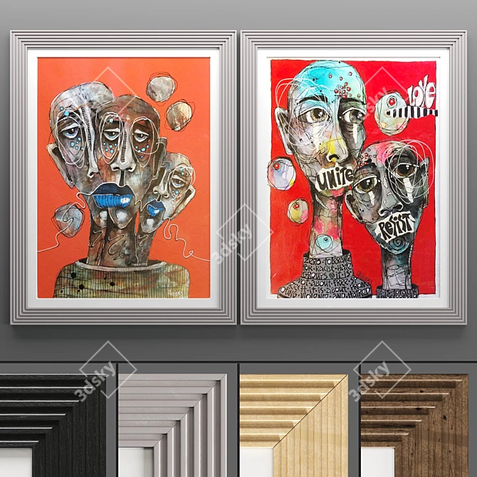 Elegant Art Frame Set 3D model image 2