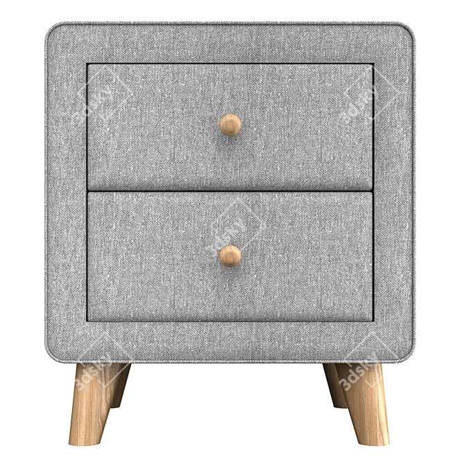 Modern Gray Bedside Sideboard 3D model image 3